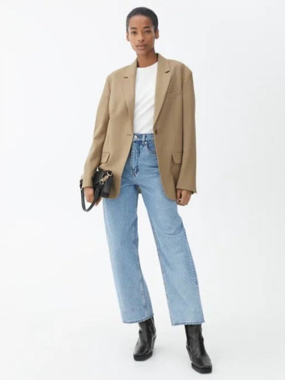 Arket Oversized Wool Hopsack Blazer /Beige Size EU 44/ Large